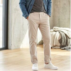 Bonobos 100% Cotton Men Washed Chinos Straight Fit Desert Tan Khaki Pants 33/32